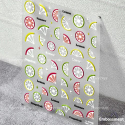 Colorful Fruit Lemon Grapefruit Kiwifruit Candy Popsicle Rabbit Cherry Apple Paw Jelly Adhesive Nail Art Sticker Manicure Decals (ONLINE ORDER ONLY)