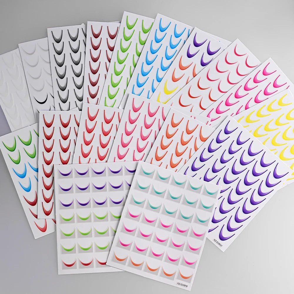 9/18pcs Gradient Color Line Design Nail Art Stickers 3D Dopamine Y2K French Nail Decals Self-Adhesive Ombre Manicure Decor Foils (Online Order Only)