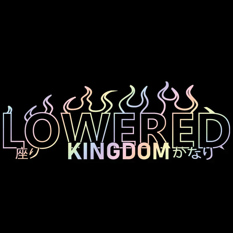 Lowered Kingdom Flame for Car Sticker Windshield Rear Window Banner JDM Graphics Stance External Accessories Vinyl Decals (ONLINE ORDER ONLY)