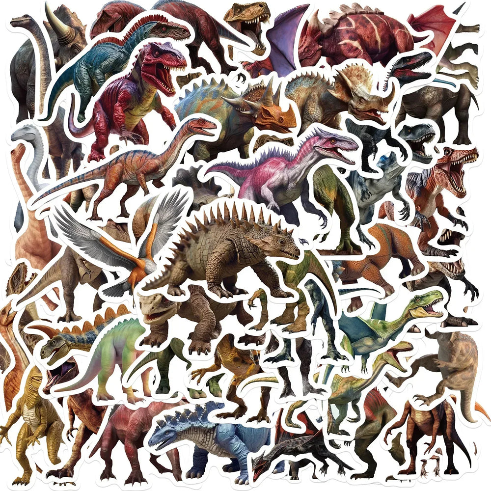 10/50pcs Cool Jurassic Park Movie Stickers Dinosaur Anime Animal Stickers For Stationery Scrapbook Bike Guitar Sticker Toy (ONLINE ORDER ONLY)