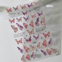 Dreamy Charming Shiny Beautiful Black White Butterfly Flower Love Heart Bowknot 5D Self Adhesive Nail Art Sticker Manicure Decal (ONLINE ORDER ONLY)