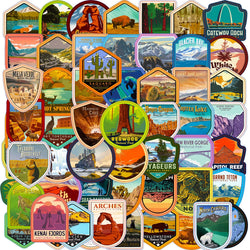 Graffiti National Park Stickers for Scrapbooking, Phone, Laptop, Guitar, Luggage, Car, Skateboard, Helmet - 10/30/60pcs (ONLINE ORDER ONLY)