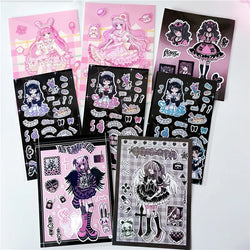 Korean Cute Maid Devil Angel Girl Stickers Scrapbooking DIY Album Decoration Sticker Aesthetic Personalized Kawaii Stationery (ONLINE ORDER ONLY)