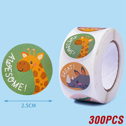 100-500pcs Reward Stickers Motivational Stickers For Kids For School Reward Students Teachers Cute Animals Stickers Labels (ONLINE ORDER ONLY)