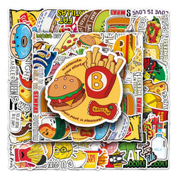 50Pcs Cartoon Waterproof Vinyl Stickers for Skateboard Snowboard Decals (ONLINE ORDER ONLY)