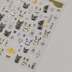 Mysterious Egyptian Cat Totem Eye Symbol Black Pharaoh Kitty Paw Sun Self Adhesive Nail Art Stickers Manicure Decals Wholesale (Online Order Only)