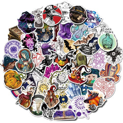 Aesthetic Magic Book Stickers Halloween Cartoon Scrapbook Guitar Laptop Phone Skateboard (Online Order Only)