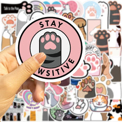 61PCS Cute Cat Paw PVC Sticker Aesthetic Children Decoration For Scrapbooking Korean Stationery School Supplies for Kids Toys (Online Order Only)