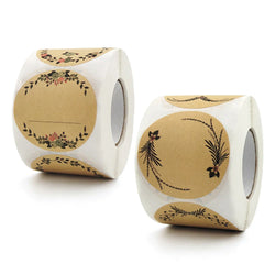 Kraft Paper Flowers Thank You Label Stickers For Gift Card Package Party Wrapping Baking Small Business Wedding Decor 2 inch/5cm (ONLINE ORDER ONLY)