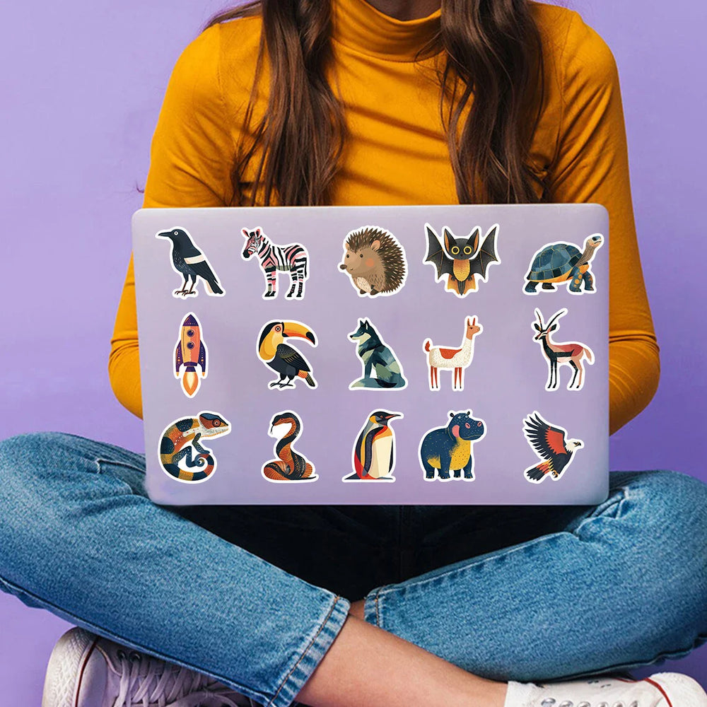50PCS Funny Cartoon Animals Graffiti Stickers DIY Bike Travel Luggage Guitar Laptop Waterproof Cool Decal Sticker Gift (Online Order Only)