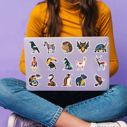 50PCS Funny Cartoon Animals Graffiti Stickers DIY Bike Travel Luggage Guitar Laptop Waterproof Cool Decal Sticker Gift (Online Order Only)