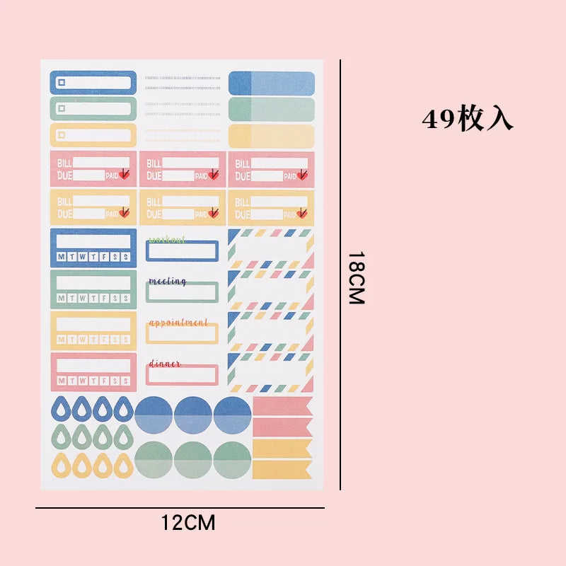 Loose-Leaf Notebook Handwritten Labels Indicate White And Blue Color Stickers Letter Stickers Sticky Notes Index Stickers (Online Order Only)