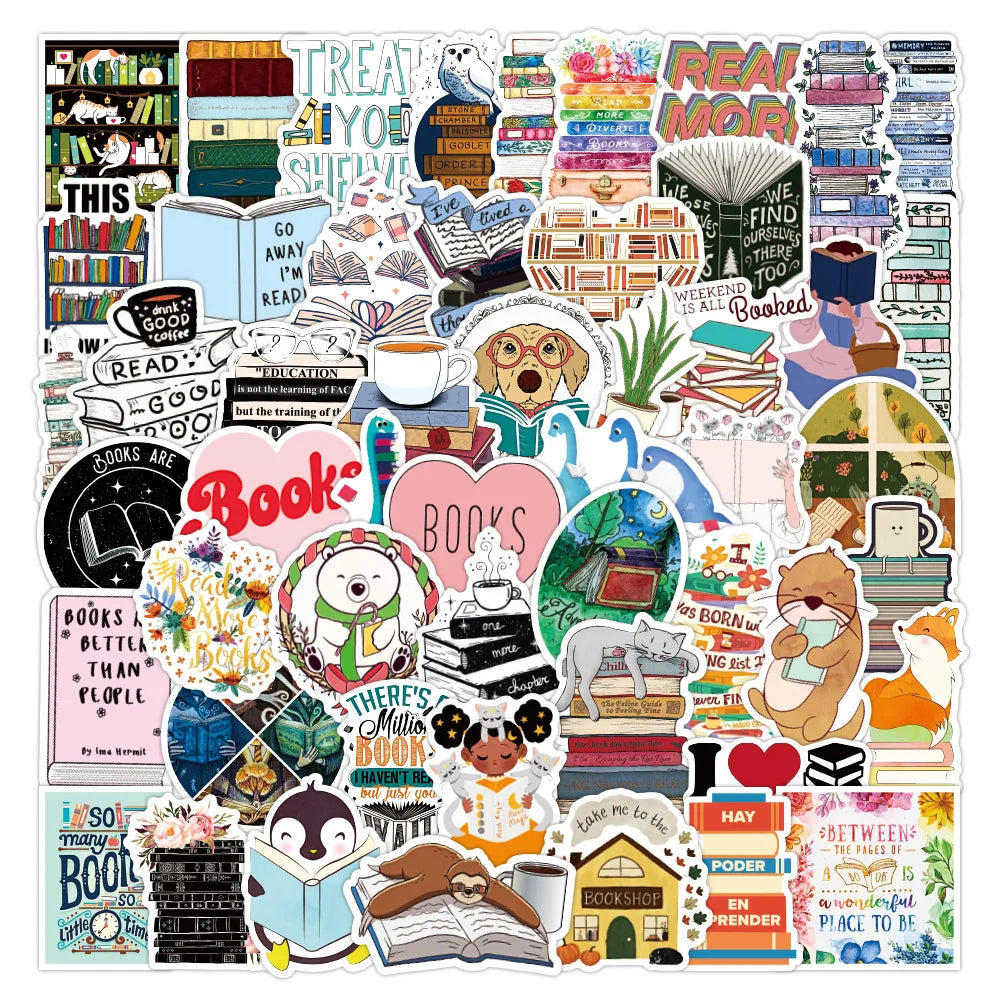 50/100PCS/SET I love reading Vinyl Decal Stickers Premium Waterproof Die Cut Matte Sticker Best Friend Gifts (Online Order Only)