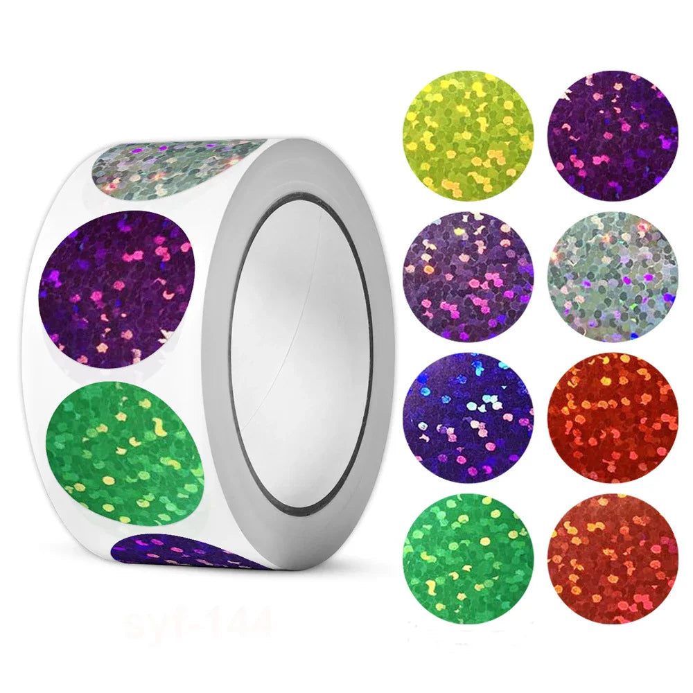 100-500pcs Holographic Color Gold Heart-shaped Stickers Kids Reward Stickers Labels For Wall Crafts Classroom Teachers Supplies (ONLINE ORDER ONLY)