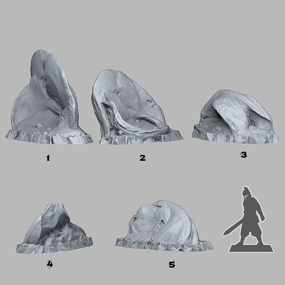 3D Printed Fantastic Plants and Rocks Sharp Desert Stones 28mm - 32mm D&D Wargaming (Online Only)