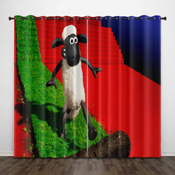 Shaun the Sheep Curtains Pattern Blackout Window Drapes (Online Order Only)