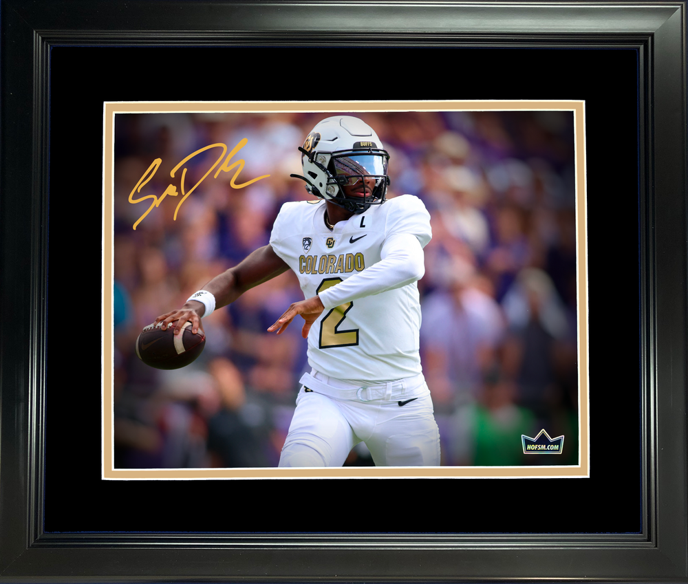 Framed Shedeur Sanders Facsimile Laser Engraved Signature Auto Colorado Buffaloes 11"x14"College Football Photo HOFSM Holo (ONLINE ORDER ONLY)