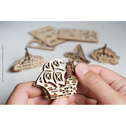 Ship Fidgets Set of 4 3D Wood Model Kit UGEARS (ONLINE ORDER ONLY)