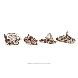 Ship Fidgets Set of 4 3D Wood Model Kit UGEARS (ONLINE ORDER ONLY)