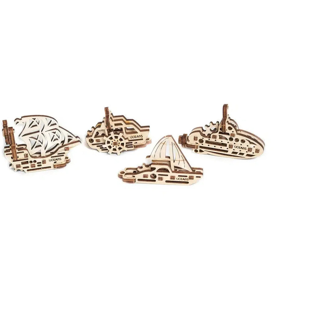 Ship Fidgets Set of 4 3D Wood Model Kit UGEARS (ONLINE ORDER ONLY)