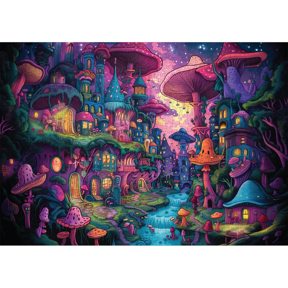 Shroomopolis 1000 Piece Jigsaw Puzzle Trippy (ONLINE ORDER ONLY)
