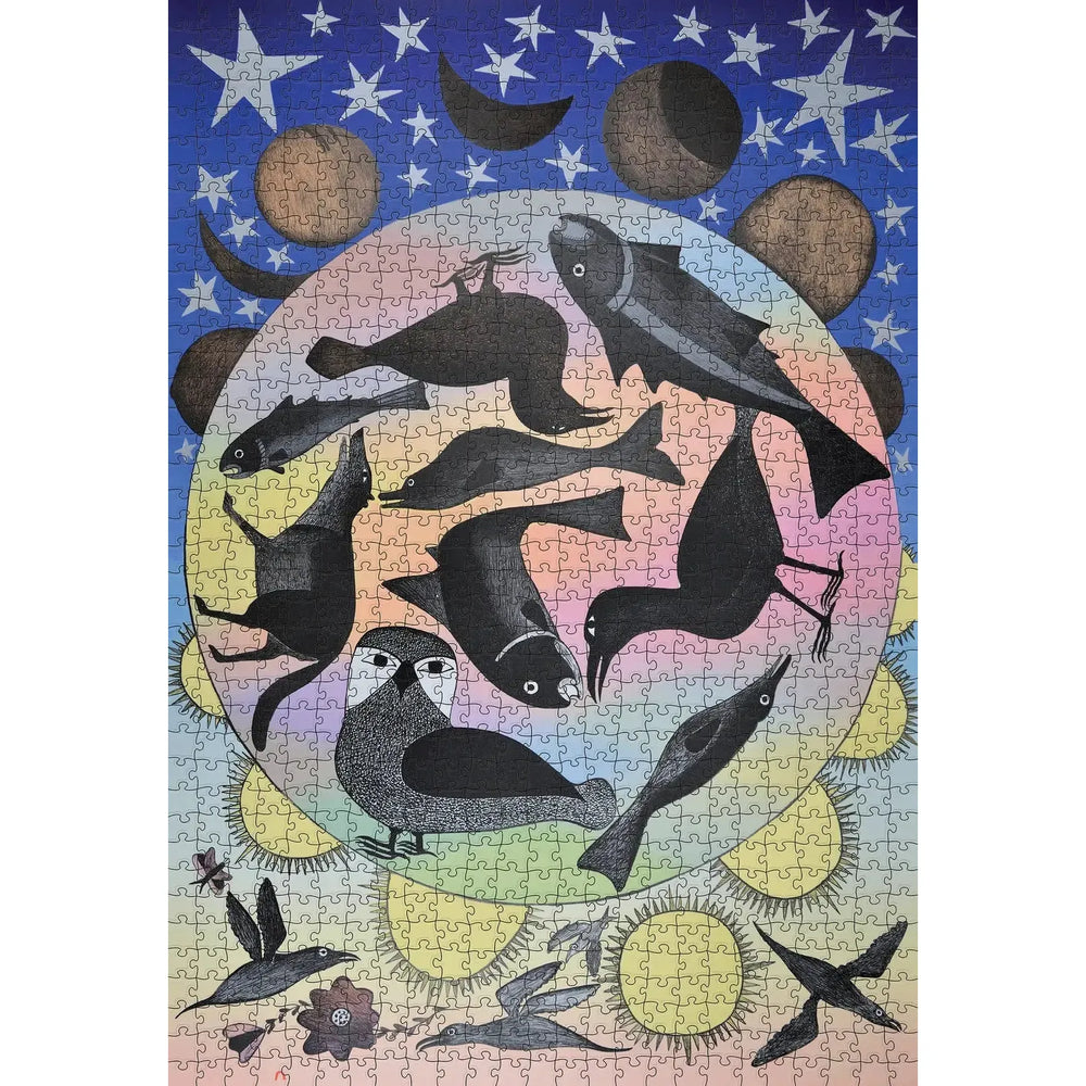 Siilavut, Nunavut by Kenojuak Ashevak 1000 Piece Jigsaw Puzzle Pomegranate (ONLINE ORDER ONLY)