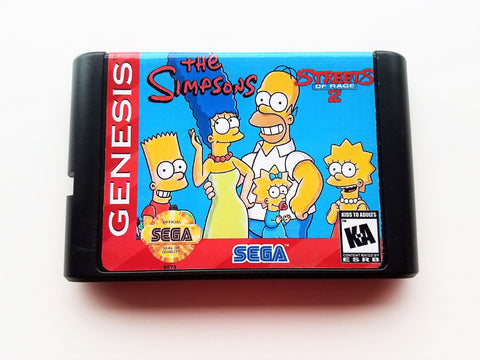 The Simpson's Streets of Rage 2 (Sega Genesis) (ONLINE ORDER ONLY)