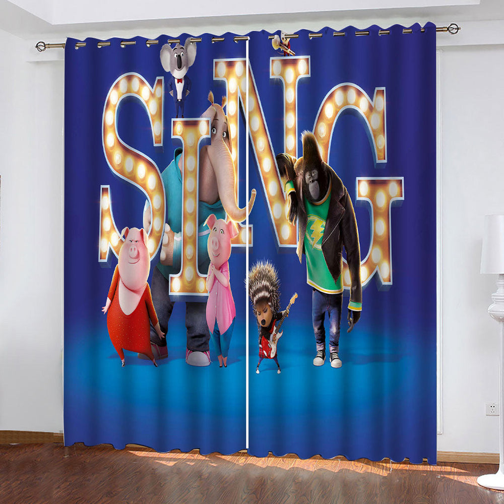 Sing 2 Pattern Curtains Blackout Window Drapes (Online Order Only)