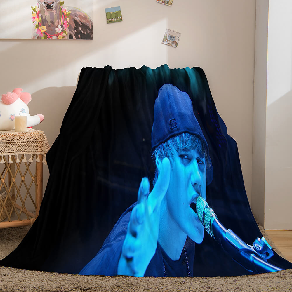 Singer Justin Bieber Flannel Fleece Throw Blanket (Online Order Only)