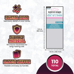 "Space Base" Compatible Card Sleeves (40x89mm) 110 Pack, 60 Micron, SKS-8817