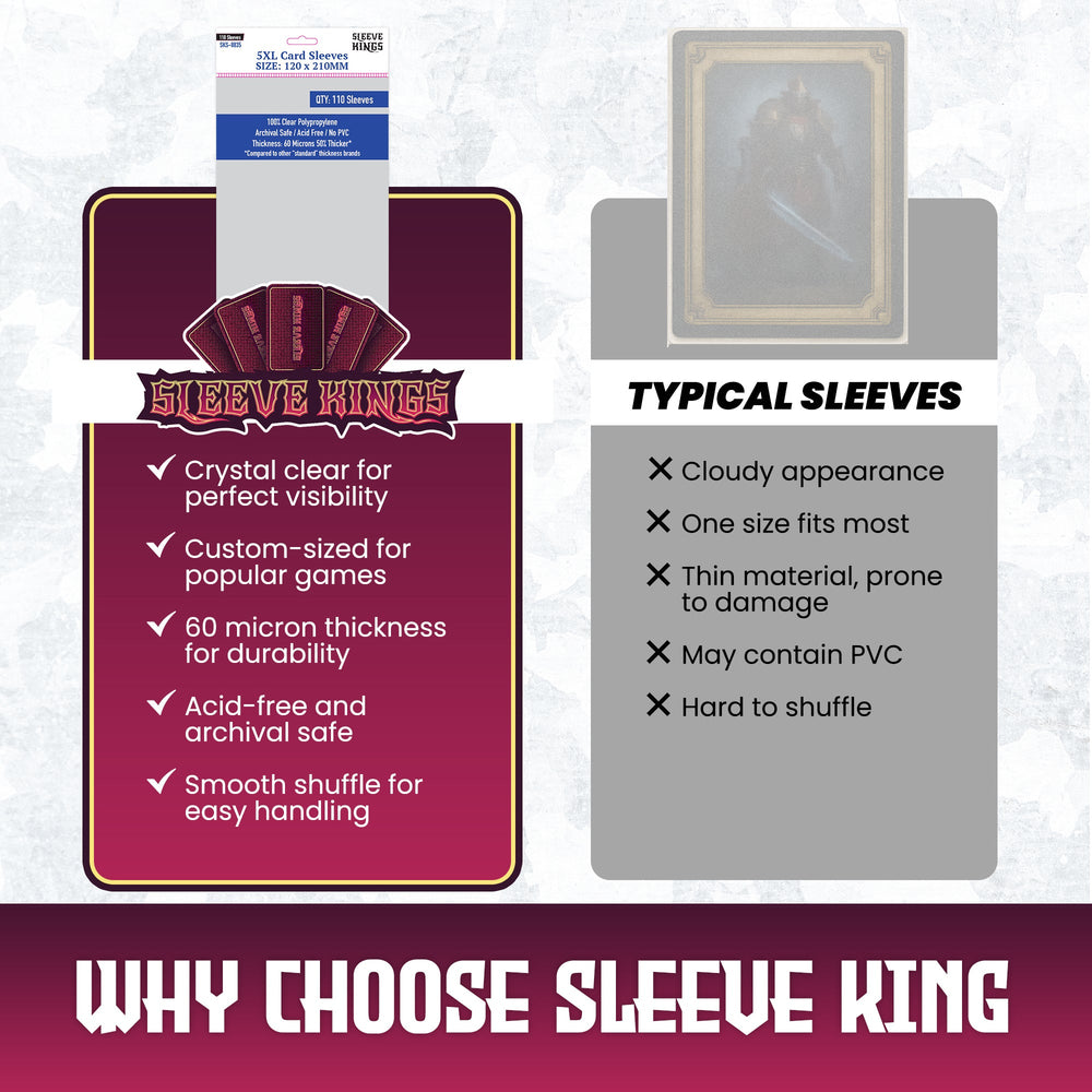 5XL Game Card Sleeves (120x210mm) 110 Pack, 60 Micron, SKS-8835