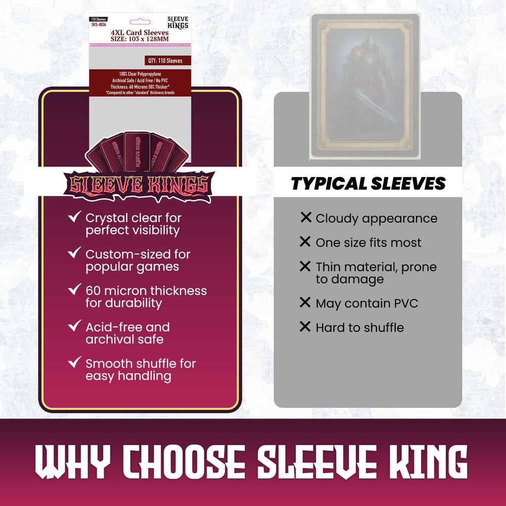 4XL Game Card Sleeves (103x128mm) 110 Pack, 60 Micron, SKS-8834