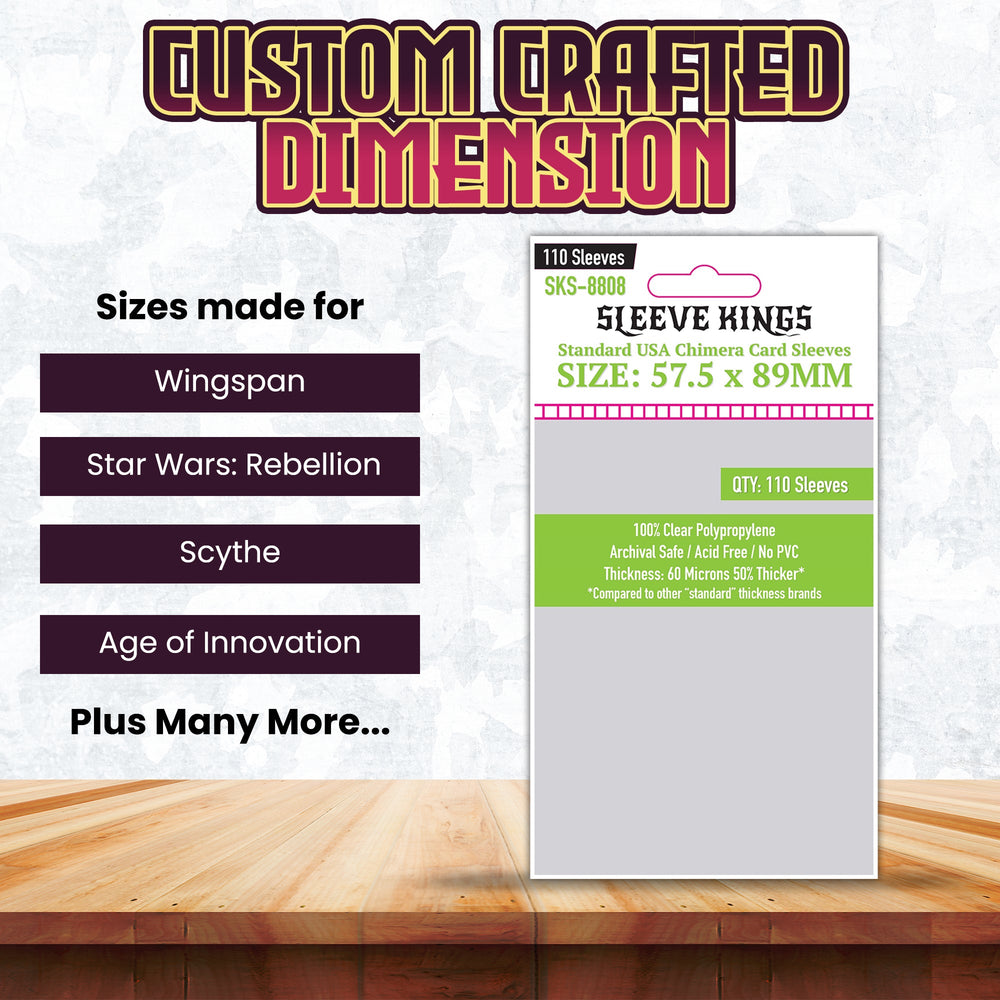 "Chimera" Standard USA Card Sleeves (57.5x89mm) 110 Pack, 60 Micron, SKS-8808