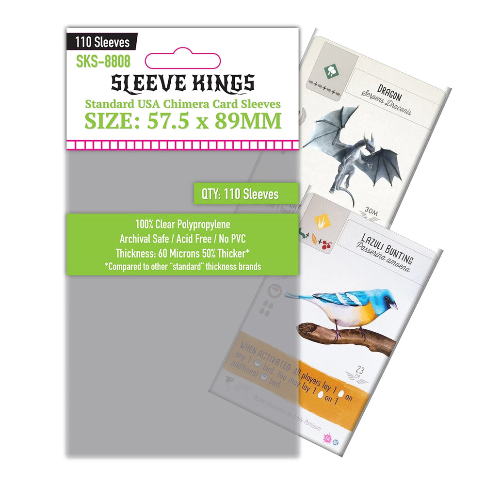 "Chimera" Standard USA Card Sleeves (57.5x89mm) 110 Pack, 60 Micron, SKS-8808