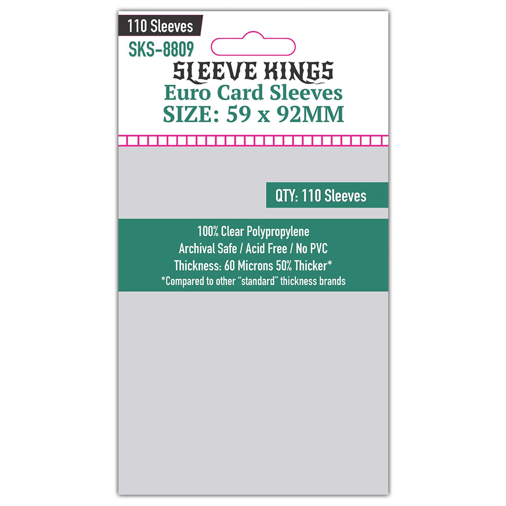 Sleeve Kings Euro Card Sleeves (59x92mm) - 110 Pack, -SKS-8809