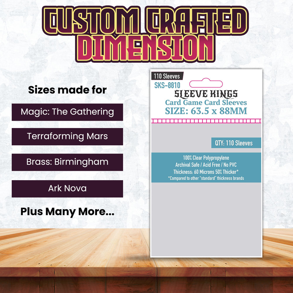Standard Card Game Card Sleeves (63.5x88mm) 110 Pack, 60 Micron, SKS-8810