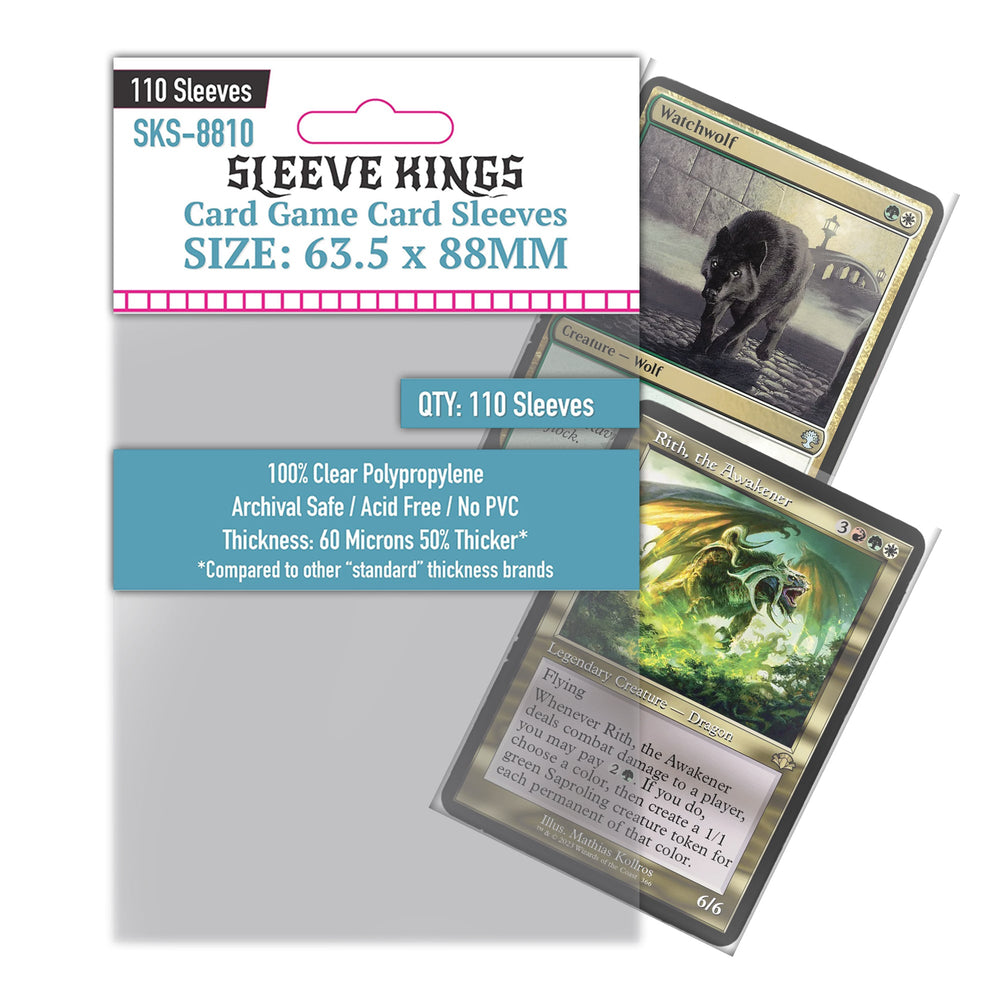 Standard Card Game Card Sleeves (63.5x88mm) 110 Pack, 60 Micron, SKS-8810