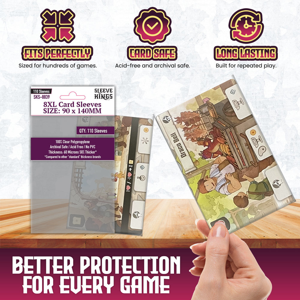 8XL Game Card Sleeves (90x140mm) 110 Pack, 60 Micron, SKS-8839