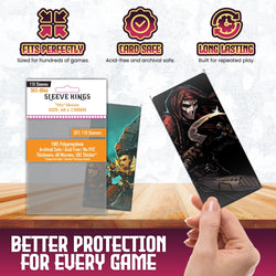 9XL Game Card Sleeves (60x130mm) 110 Pack, 60 Microns, SKS-8846
