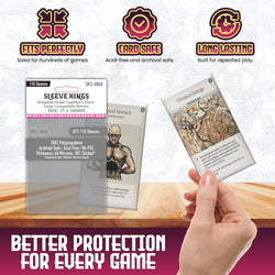 "Kingdom Death Gambler's Chest" Compatible Large Sleeves (57x100mm) 110 Pack, 60 Micron, SKS-8848