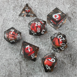 Smaug's Eye |  7 Piece Moving Eye DnD Dice Set | Acrylic RPG Gaming Dice (ONLINE ORDER ONLY)