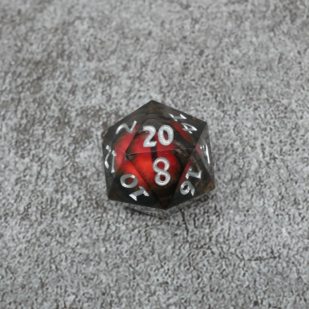 Smaug's Eye |  7 Piece Moving Eye DnD Dice Set | Acrylic RPG Gaming Dice (ONLINE ORDER ONLY)