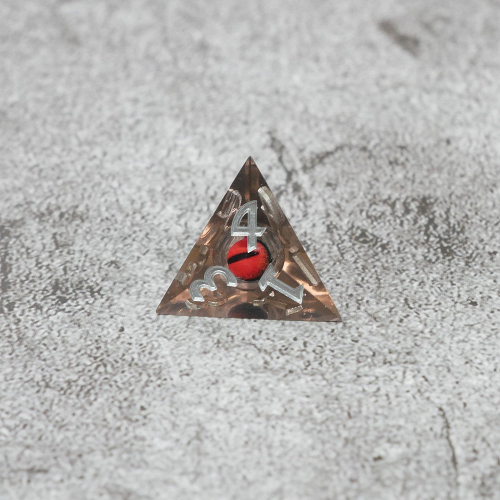Smaug's Eye |  7 Piece Moving Eye DnD Dice Set | Acrylic RPG Gaming Dice (ONLINE ORDER ONLY)