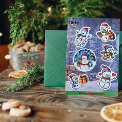 Snowman Christmas Sticker Sheet 6 Stickers (ONLINE ORDER ONLY)