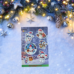 Snowman Christmas Sticker Sheet 6 Stickers (ONLINE ORDER ONLY)