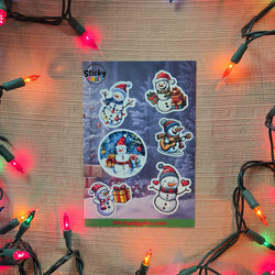 Snowman Christmas Sticker Sheet 6 Stickers (ONLINE ORDER ONLY)