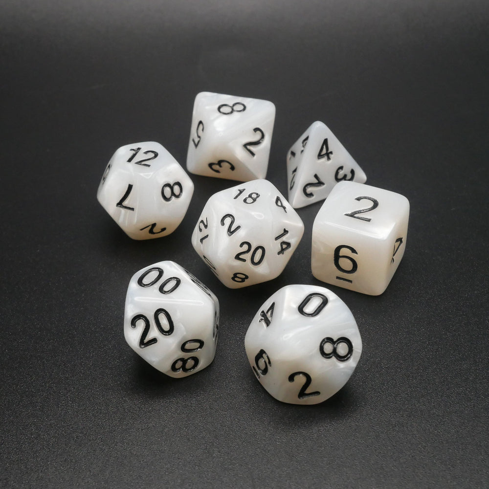 Snowy Owl - 7 Piece DnD Dice Set | Acrylic RPG Gaming Dice (ONLINE ORDER ONLY)