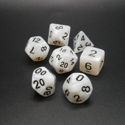 Snowy Owl - 7 Piece DnD Dice Set | Acrylic RPG Gaming Dice (ONLINE ORDER ONLY)