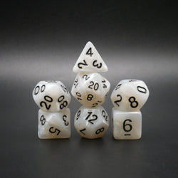 Snowy Owl - 7 Piece DnD Dice Set | Acrylic RPG Gaming Dice (ONLINE ORDER ONLY)
