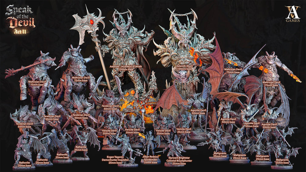 3D Printed Archvillain Games Astaroth Archdevil of Wrath Speak of the Devil Act II 28 32mm D&D (Online Only)